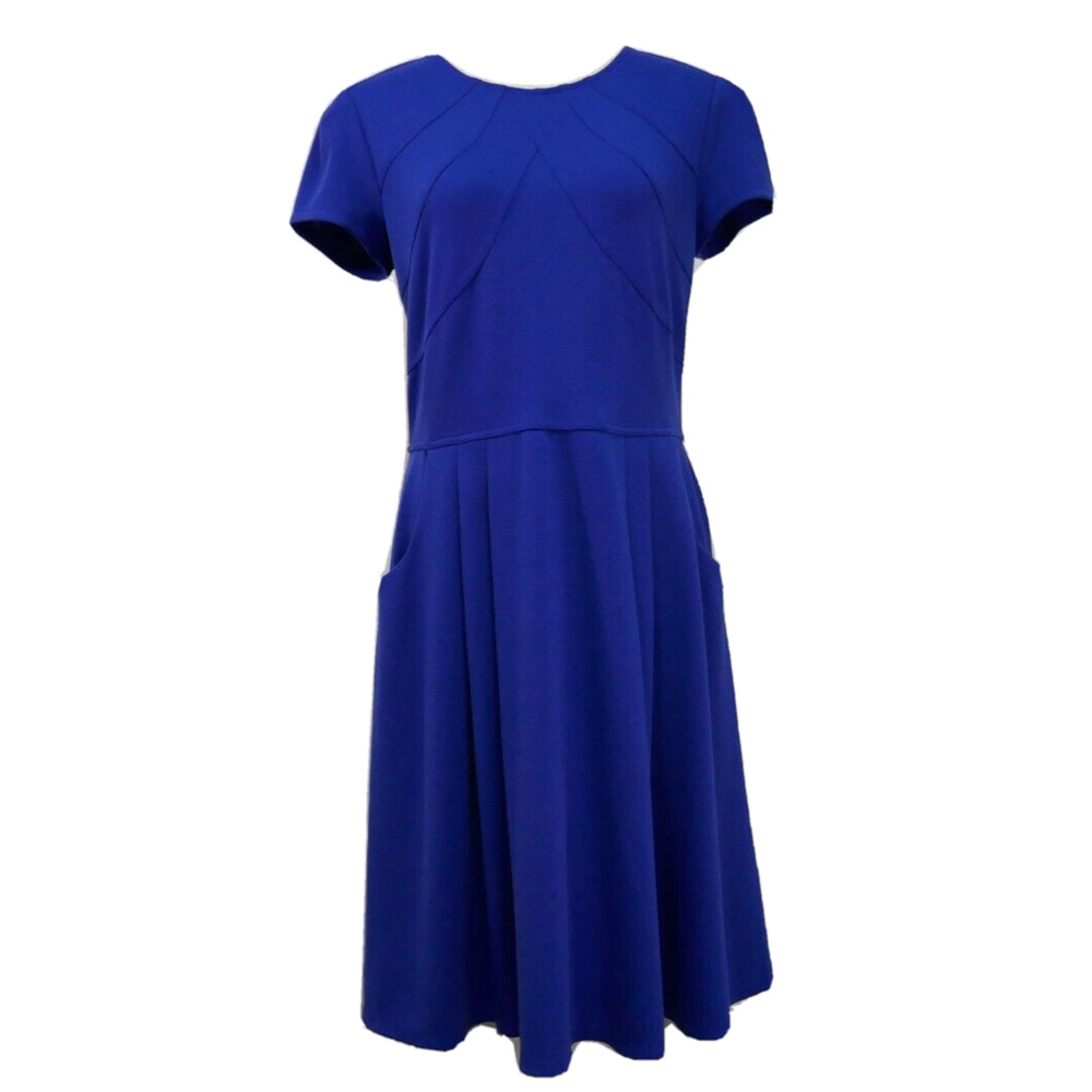I.N. Studio Royal Blue Fit and Flair Short Sleeve Dress 10